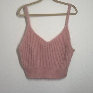 Eloquii Soft Pink cropped sweater tank